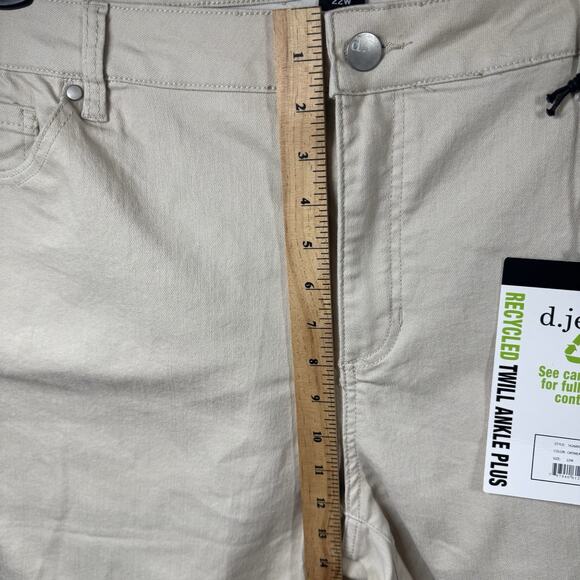 d.jeans NEW Womens Denim Jeans 22W Beige Ankle Plus Stretch Zipper Pockets - Picture 8 of 12